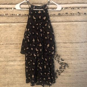 Leopard tank top romper